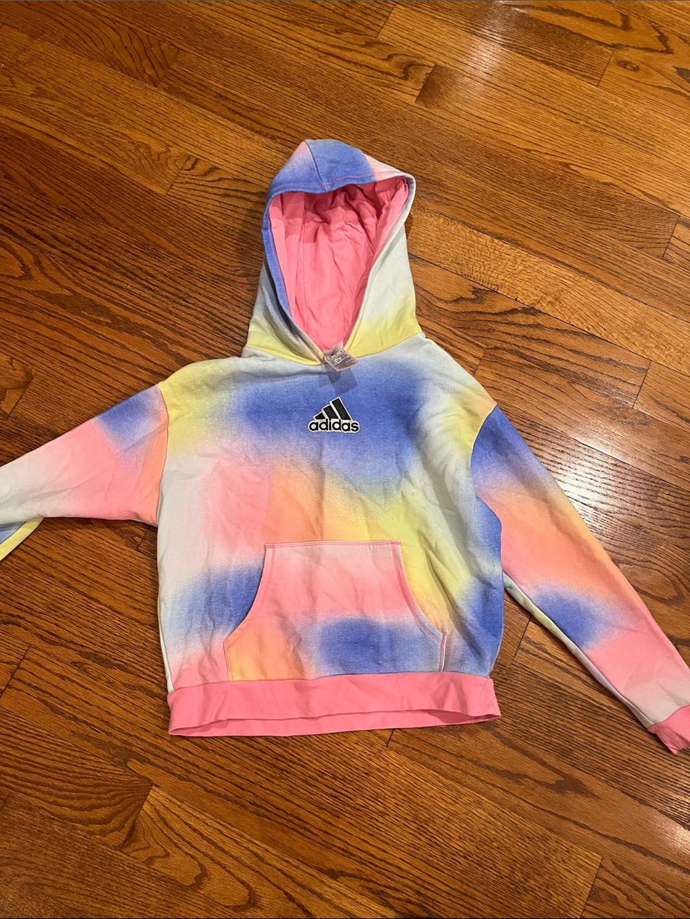adidas Pastel Tie-Dye Hoodie - Pink, Blue, Yellow hoodie girl size XL 16